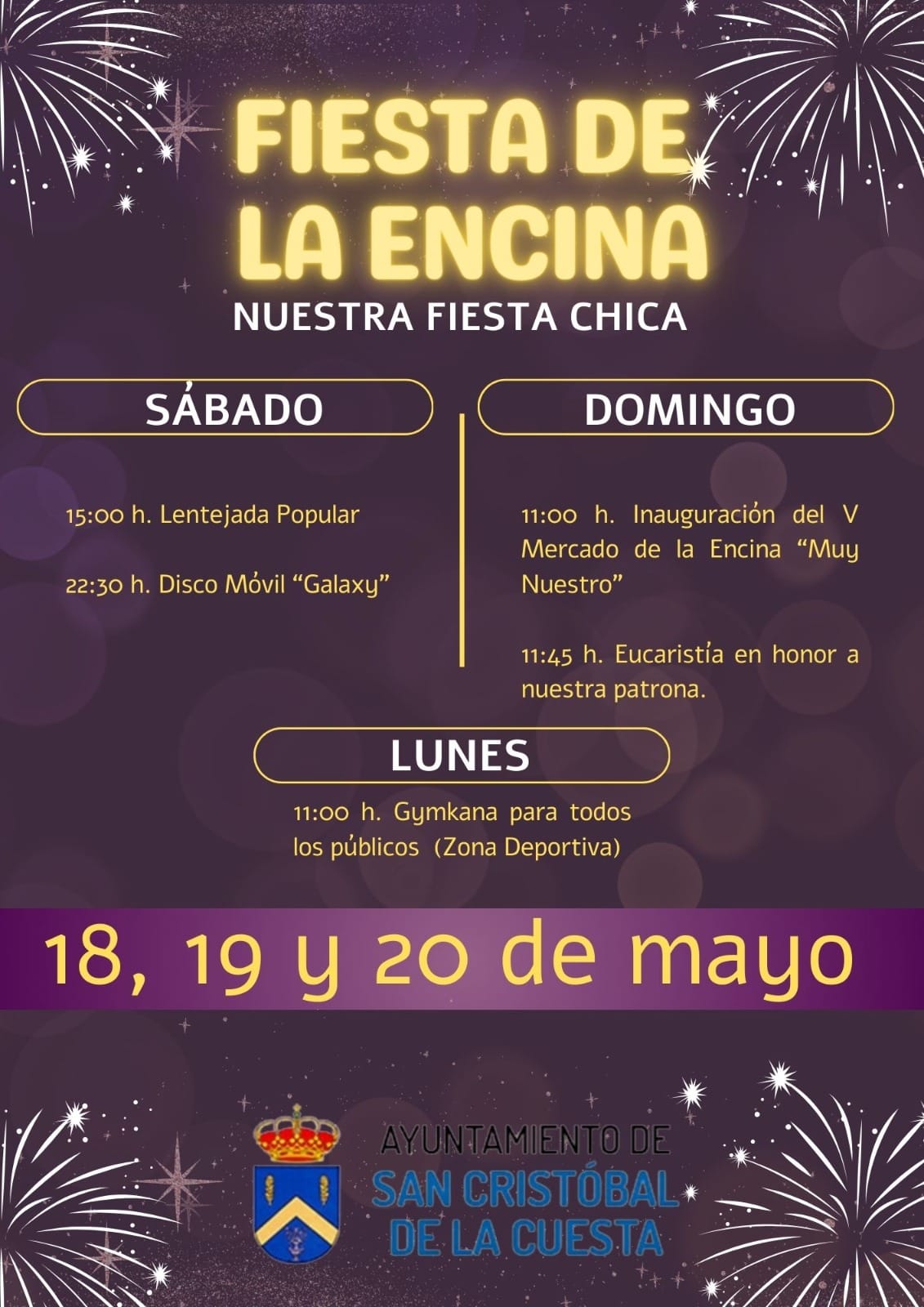 Fiestas patronales en honor de la Virgen de la Encina 2024 San Cristóbal de la Cuesta